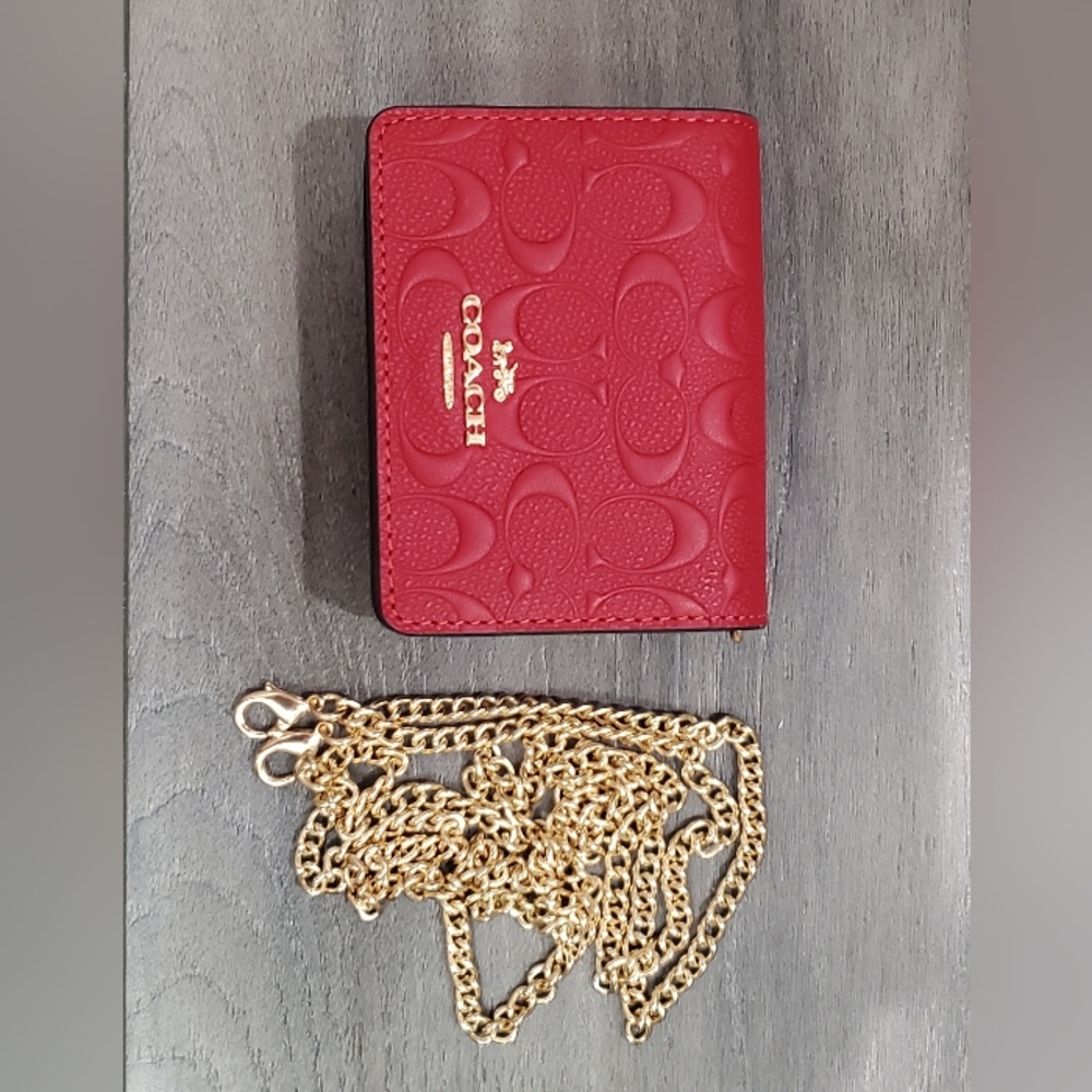 Coach mini wallet with chain